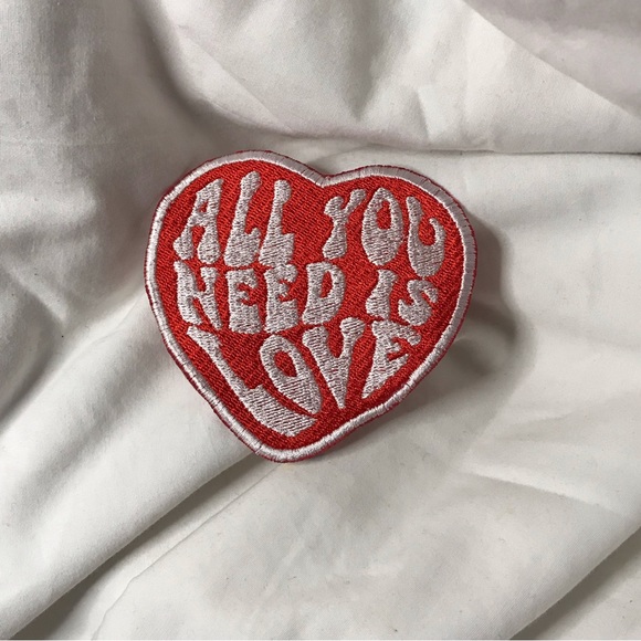 All you need is love iron on patch | red and white | 3.5 inches | Beatles - Picture 2 of 2